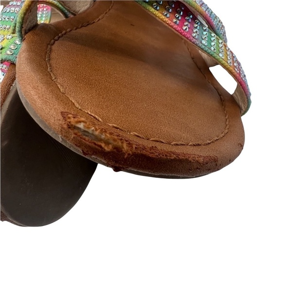 Art Class Pink Purple Yellow Ombre Gladiator Rhinestone Sandals Size 1 Girl’s - Picture 11 of 11